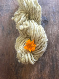 Marigold naturally dyed handspun corriedale yarn, 20 yards