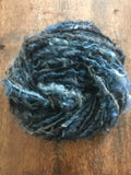 Heathered Indigo curls - handspun yarn, 50 yards