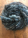 Heathered Indigo curls - handspun yarn, 50 yards