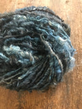 Heathered Indigo curls - handspun yarn, 50 yards