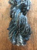 Heathered Indigo curls - handspun yarn, 50 yards