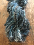 Heathered Indigo curls - handspun yarn, 50 yards