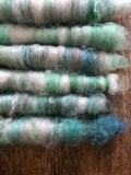 Wintergreen - art rolags spinning fiber