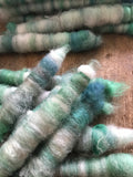 Wintergreen - art rolags spinning fiber