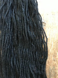 Lincoln 2 ply black worsted handspun yarn, 100 yards