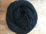 Lincoln 2 ply black worsted handspun yarn, 100 yards