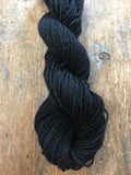 Lincoln 2 ply black worsted handspun yarn, 100 yards