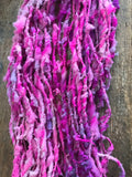 Unbelievable - 20 yards hot pink handspun southdown wool art  yarn