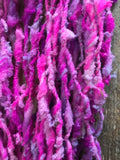 Unbelievable - 20 yards hot pink handspun southdown wool art  yarn