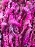 Unbelievable - 20 yards hot pink handspun southdown wool art  yarn