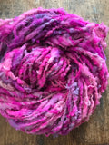 Unbelievable - 20 yards hot pink handspun southdown wool art  yarn