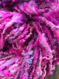 Unbelievable - 20 yards hot pink handspun southdown wool art  yarn