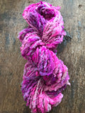 Unbelievable - 20 yards hot pink handspun southdown wool art  yarn