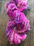 Unbelievable - 20 yards hot pink handspun southdown wool art  yarn