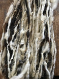 Jacob wool natural handspun bulky black and white yarn, 50 yard