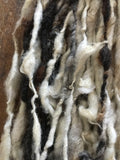 Jacob wool natural handspun bulky black and white yarn, 50 yard