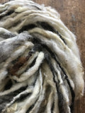 Jacob wool natural handspun bulky black and white yarn, 50 yard