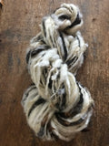 Jacob wool natural handspun bulky black and white yarn, 50 yard