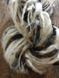 Jacob wool natural handspun bulky black and white yarn, 50 yard