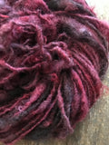 The Wine-Dark Sea red Finnsheep wool locks yarn, 20 yards