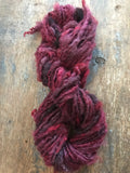 The Wine-Dark Sea red Finnsheep wool locks yarn, 20 yards