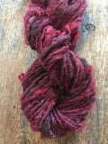 The Wine-Dark Sea red Finnsheep wool locks yarn, 20 yards