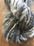 Grey undyed corriedale handspun yarn, 50 yards corriedale wool