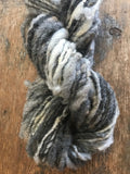 Grey undyed corriedale handspun yarn, 50 yards corriedale wool