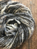 Grey undyed corriedale handspun yarn, 50 yards corriedale wool