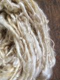 Creamy white Lincoln wool locks yarn, 50 yards