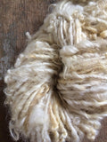 Creamy white Lincoln wool locks yarn, 50 yards