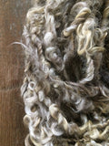 Grey curly yarn, 20 yards