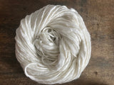 White bamboo handspun yarn, 20 yards