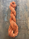 Orange alpaca yarn, 20 yards handspun bulky two ply