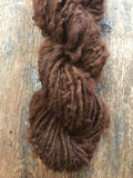 Natural auburn alpaca handspun yarn, 50 yards