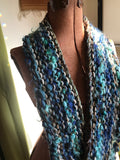 Blue Skies Ahead, handknit scarf