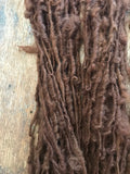 Natural auburn alpaca handspun yarn, 20 yards