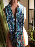 Blue Skies Ahead, handknit scarf