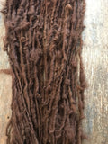 Natural auburn alpaca handspun yarn, 20 yards