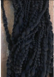 Serpentine yarn 20 yards wavy black merino art yarn