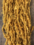 Honey Mustard Lincoln wool locks yarn, 50 yards