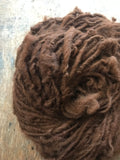 Natural auburn alpaca handspun yarn, 50 yards