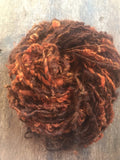 Jack O Lantern, orange overdyed 50 yards handspun yarn