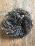 Dark undyed corriedale handspun yarn, 20 yards corriedale wool