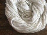 White bamboo handspun yarn, 20 yards