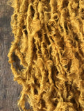 Honey Mustard Lincoln wool locks yarn, 50 yards