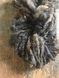 Brown/Grey corriedale handspun yarn, 20 yards