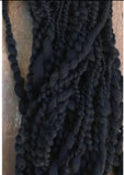 Serpentine yarn 40 yards wavy black merino art yarn