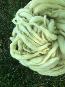 Catnip dyed merino, yellow handspun luxury yarn, 50 yards