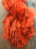 Pumpkin Orange handspun corriedale yarn, 50 yards corriedale wool